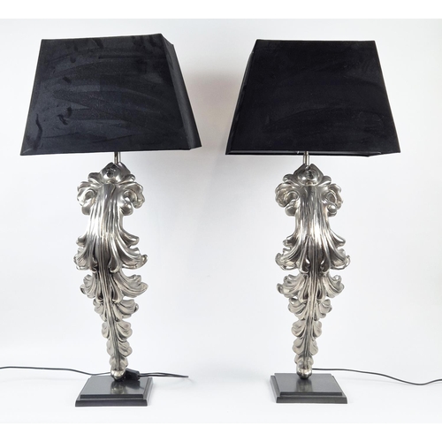 465 - EICHHOLTZ TABLE LAMPS, a pair, with shades, 102cm H. (2)