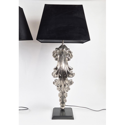 465 - EICHHOLTZ TABLE LAMPS, a pair, with shades, 102cm H. (2)