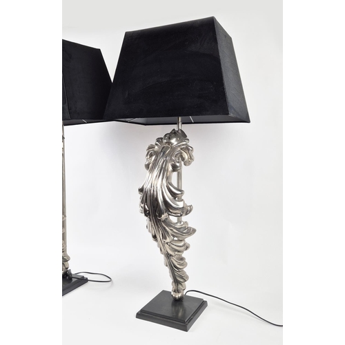 465 - EICHHOLTZ TABLE LAMPS, a pair, with shades, 102cm H. (2)