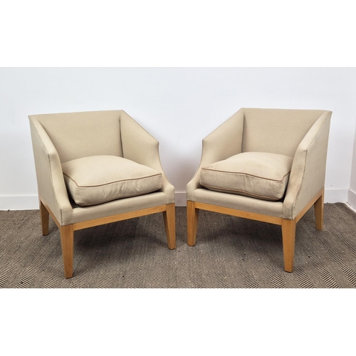 466 - ARMCHAIRS, a pair, 81cm H x 67cm. (2)