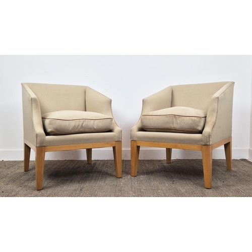 466 - ARMCHAIRS, a pair, 81cm H x 67cm. (2)