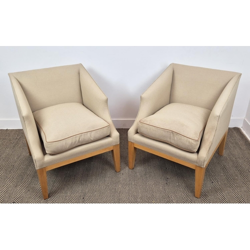 466 - ARMCHAIRS, a pair, 81cm H x 67cm. (2)