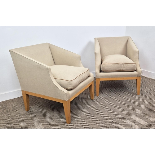 466 - ARMCHAIRS, a pair, 81cm H x 67cm. (2)