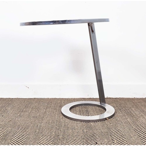 469 - LAMP TABLE, contemporary chrome and glass, 61cm H.