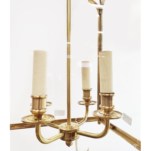 535 - VAUGHAN WINSLOW LANTERN, brass and glass, size small, excluding chain 72cm H x 35cm.