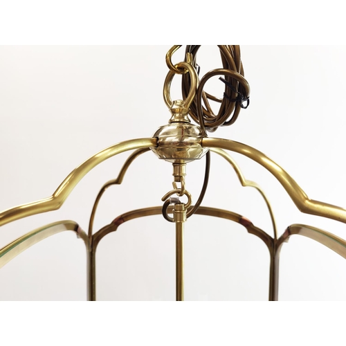 535 - VAUGHAN WINSLOW LANTERN, brass and glass, size small, excluding chain 72cm H x 35cm.