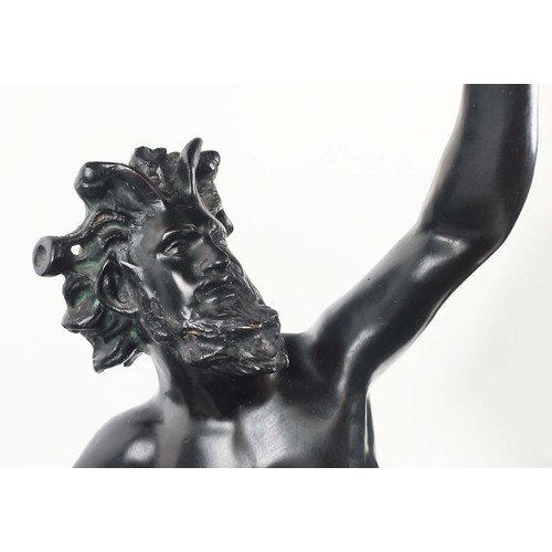 18 - BRONZE 'DANCING FAUN OF POMPEII', grand tour style, 79cm H.