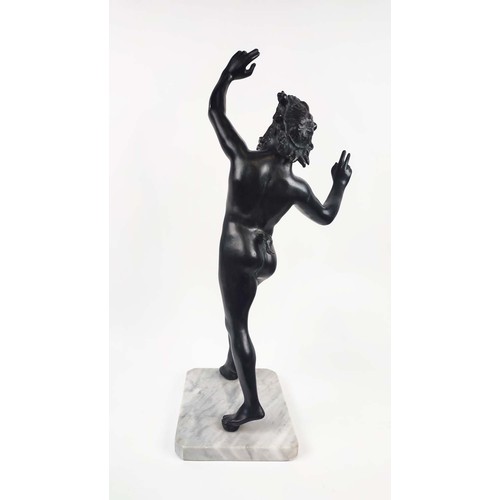 18 - BRONZE 'DANCING FAUN OF POMPEII', grand tour style, 79cm H.