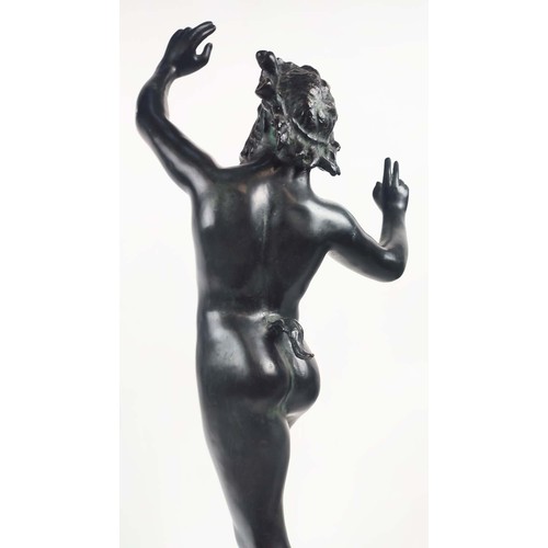 18 - BRONZE 'DANCING FAUN OF POMPEII', grand tour style, 79cm H.