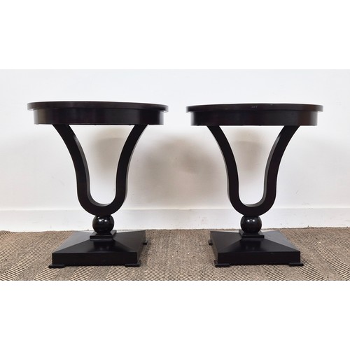 462 - SIDE TABLES, a pair, Art Deco design, 69cm H x 60cm diam. (2)