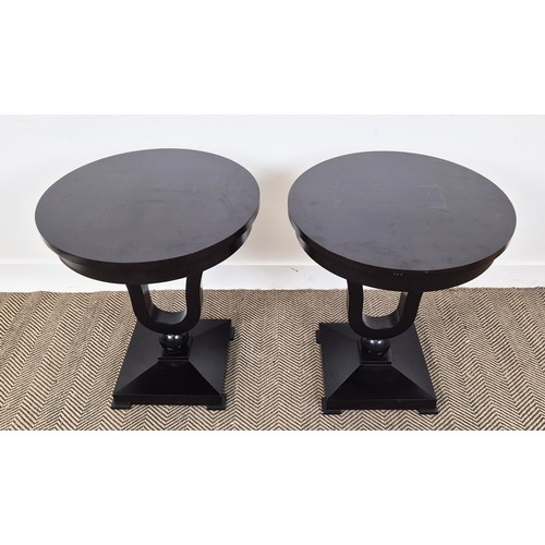 462 - SIDE TABLES, a pair, Art Deco design, 69cm H x 60cm diam. (2)