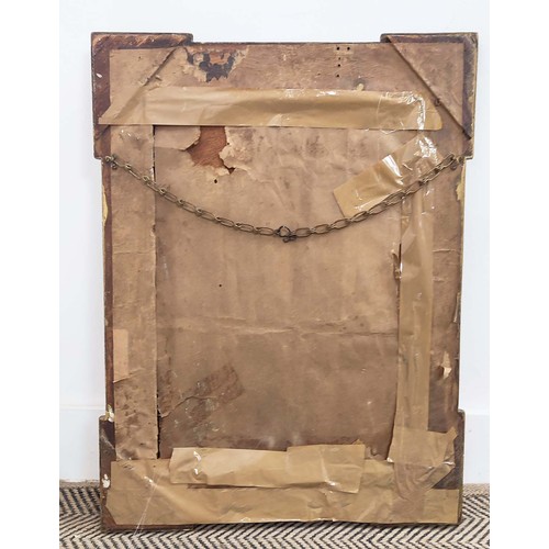 118 - WALL MIRROR, 19th century rectangular gilt metal with marginal contrast marble plates, 65cm H x 55cm... 