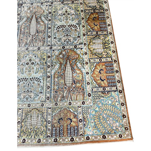 80 - FINE VINTAGE KASHMIR SILK RUG, 220cm x 158cm.