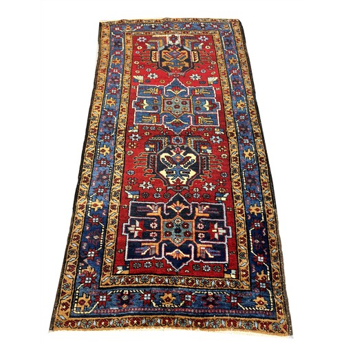 83 - ANTIQUE HERIZ RUG, 190cm x 90cm.