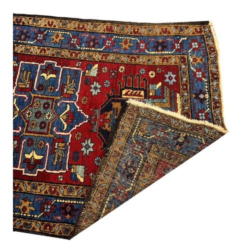 83 - ANTIQUE HERIZ RUG, 190cm x 90cm.