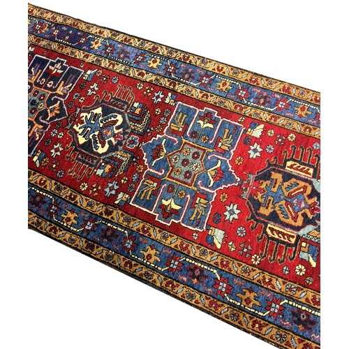 83 - ANTIQUE HERIZ RUG, 190cm x 90cm.