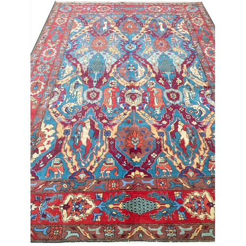 105 - ANTIQUE CAUCASIAN DRAGON DESIGN CARPET, 355cm x 250cm.