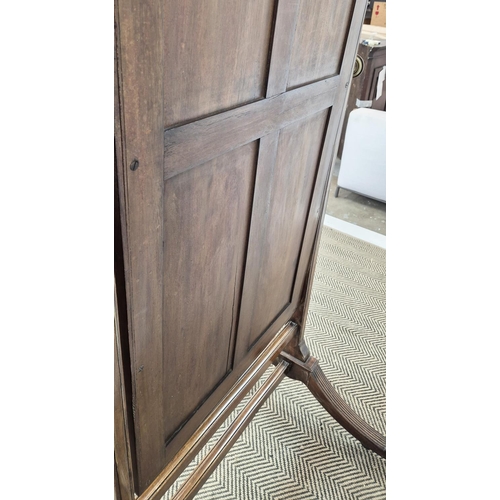 146 - CHEVAL MIRROR, early 19th century George III mahogany, with a tilt plate on castors, 76cm W x 172cm.