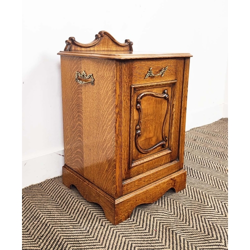 177 - PURDONIUM, late Victorian oak with brass handles, original shovel and metal liner, 64cm H x 40cm W x... 