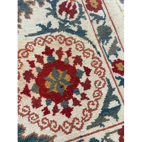 99 - SUZANI DESIGN SOUMAK CARPET, 270cm x 180cm.