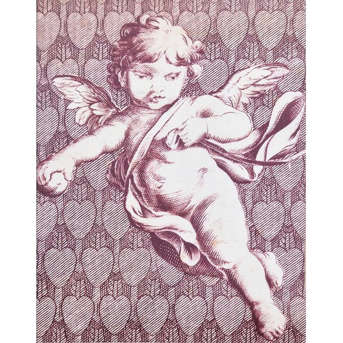 48 - A PAIR OF ANTIQUE TOILE PRINTS OF CHERUBS, 19th Century French, gilt framed, mounted and glazed, 15c... 