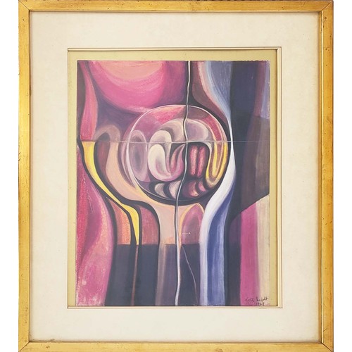 68 - KETA FELDT, 'Abstract', gouache, 50cm x 30cm, signed and dated 68, framed.