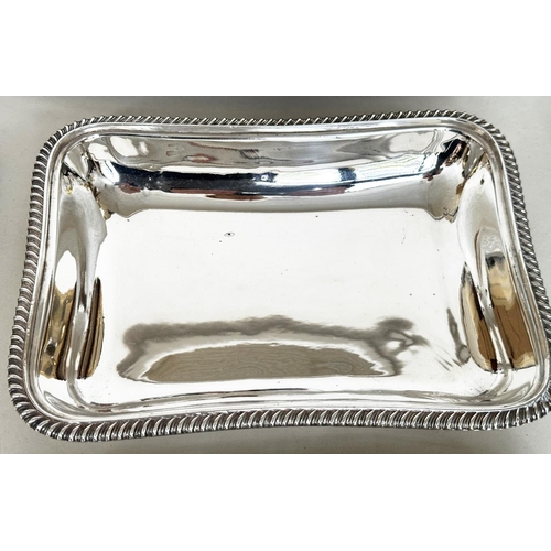 115 - SILVER PLATED TRAY, 19th century oval galleried tray together with a footed bowl, serving dishes, pl... 