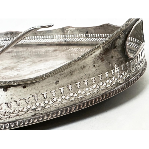 115 - SILVER PLATED TRAY, 19th century oval galleried tray together with a footed bowl, serving dishes, pl... 