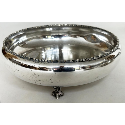 115 - SILVER PLATED TRAY, 19th century oval galleried tray together with a footed bowl, serving dishes, pl... 