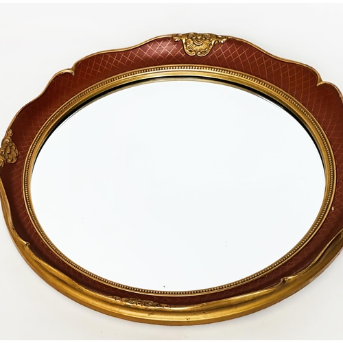 121 - MIRRORS, early 20th century circular Venetian giltwood and painted with convex plate together with a... 