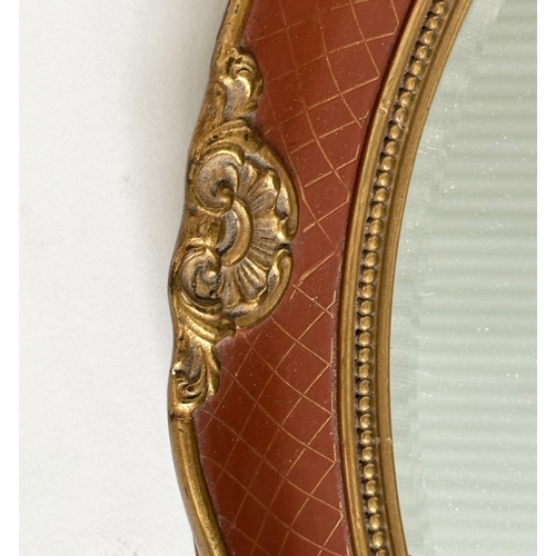 121 - MIRRORS, early 20th century circular Venetian giltwood and painted with convex plate together with a... 