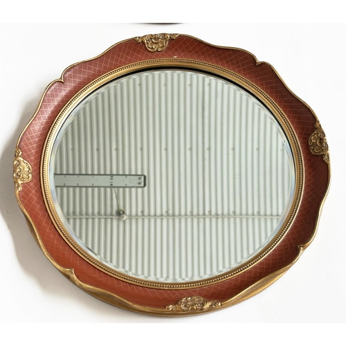 121 - MIRRORS, early 20th century circular Venetian giltwood and painted with convex plate together with a... 