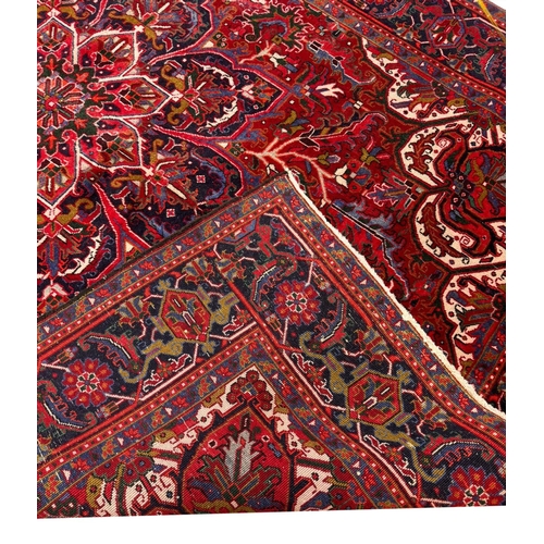 102 - VINTAGE PERSIAN HERIZ CARPET, 325cm x 230cm.