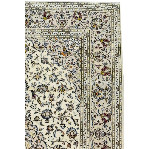 106 - FINE PERSIAN KURK KASHAN CARPET, 302cm x 196cm.