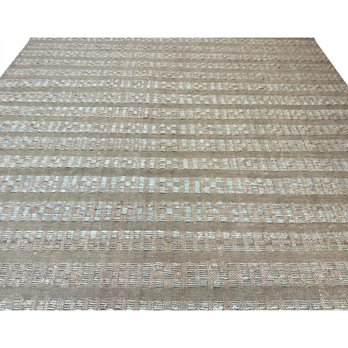 109 - CONTEMPORARY HAND MADE JUTE CARPET, 300cm x 254cm.