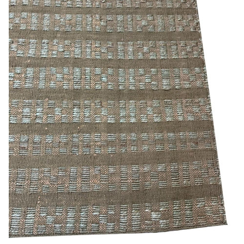 109 - CONTEMPORARY HAND MADE JUTE CARPET, 300cm x 254cm.