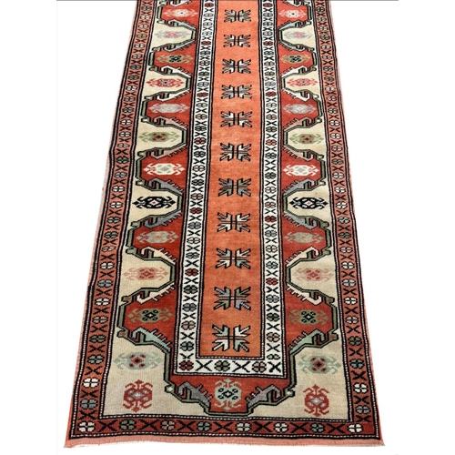 111 - VINTAGE TURKISH ANATOLIAN RUNNER, 300cm x 75cm.