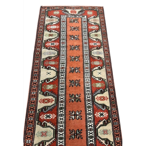 111 - VINTAGE TURKISH ANATOLIAN RUNNER, 300cm x 75cm.