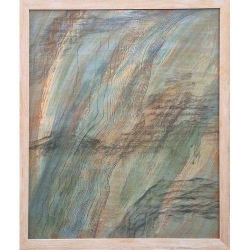 81 - ROSIE LEVENTON, 'Sea power', mixed media on incised plyboard, 91cm x 76cm framed.