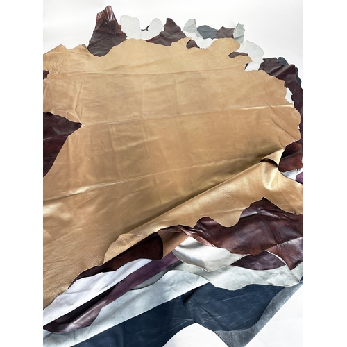 583 - LEATHER HIDES, a selection of seven premium grade full hides in tan brown, grey, etc. (7)