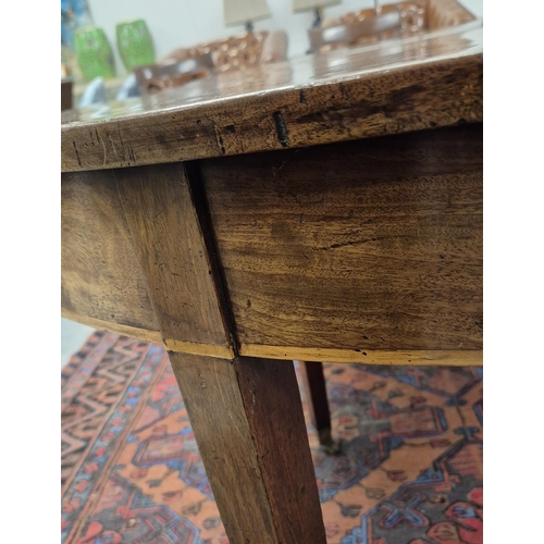 477 - DINING TABLE, George III mahogany and boxwood strung with elliptical ends and three extra leaves, 73... 