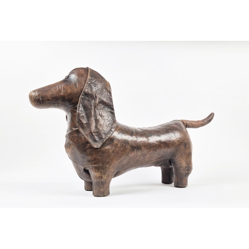 11 - SAUSAGE DOG, in leather liberty style, 76cm nose to tail.