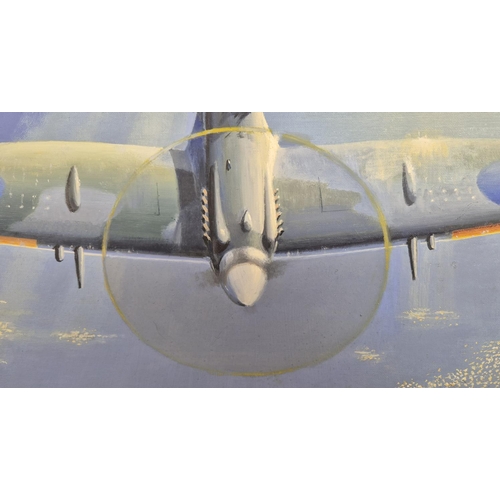 110 - THEO FRASER (b.1900), 'Spitfire Mk Vc 501', oil on canvas, 43cm x 64cm, signed and framed.