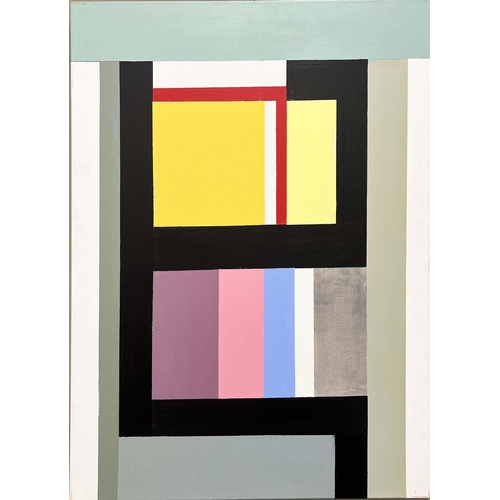 122 - IAIN MORRIS (20TH CENTURY BRITISH), 'Abstracts', a set of four, oil on canvas, 102cm x 76cm. (4)