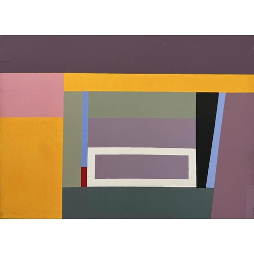 123 - IAIN MORRIS (20TH CENTURY BRITISH), 'Abstracts', a set of four, oil on canvas, 76cm x 102cm. (4)