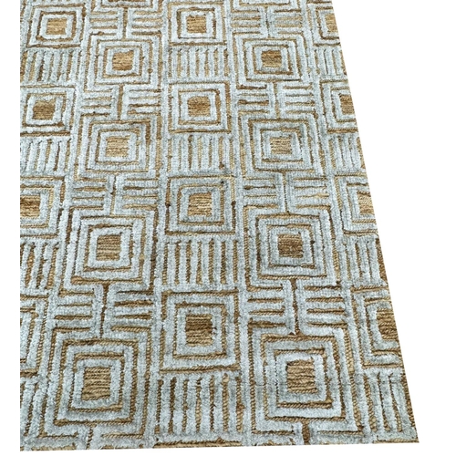 146 - FINE ART DECO DESIGN JUTE AND BAMBOO SILK CARPET, 305cm x 254cm.