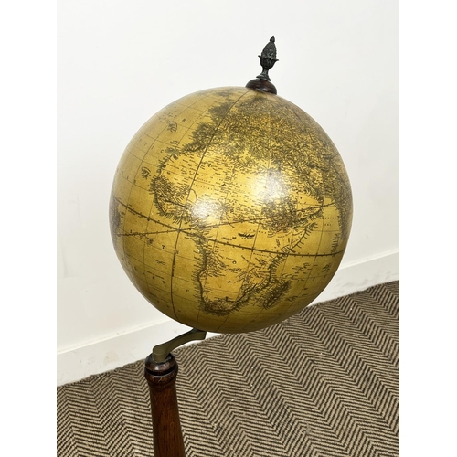 15 - TERRESTRIAL GLOBE, English early 20th century floor standing on oak stand, 105cm H.