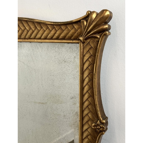 166 - WALL MIRROR, 19th century French giltwood lattice frame with rare twin bevelled plates, 132cm x 108c... 