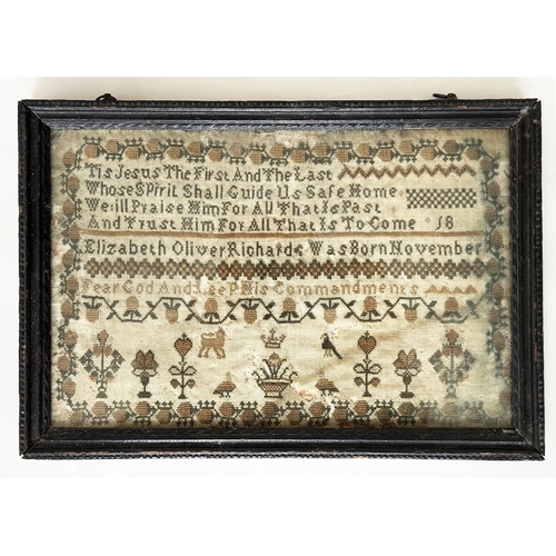 187 - SAMPLERS, a 19th century rosewood and gilt framed example, an early 20th century example and a small... 