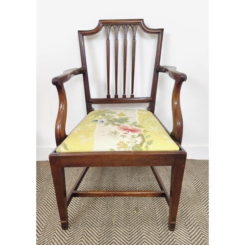 205 - DINING CHAIRS, a set of twelve, George III mahogany, circa 1780, including two armchairs with floral... 